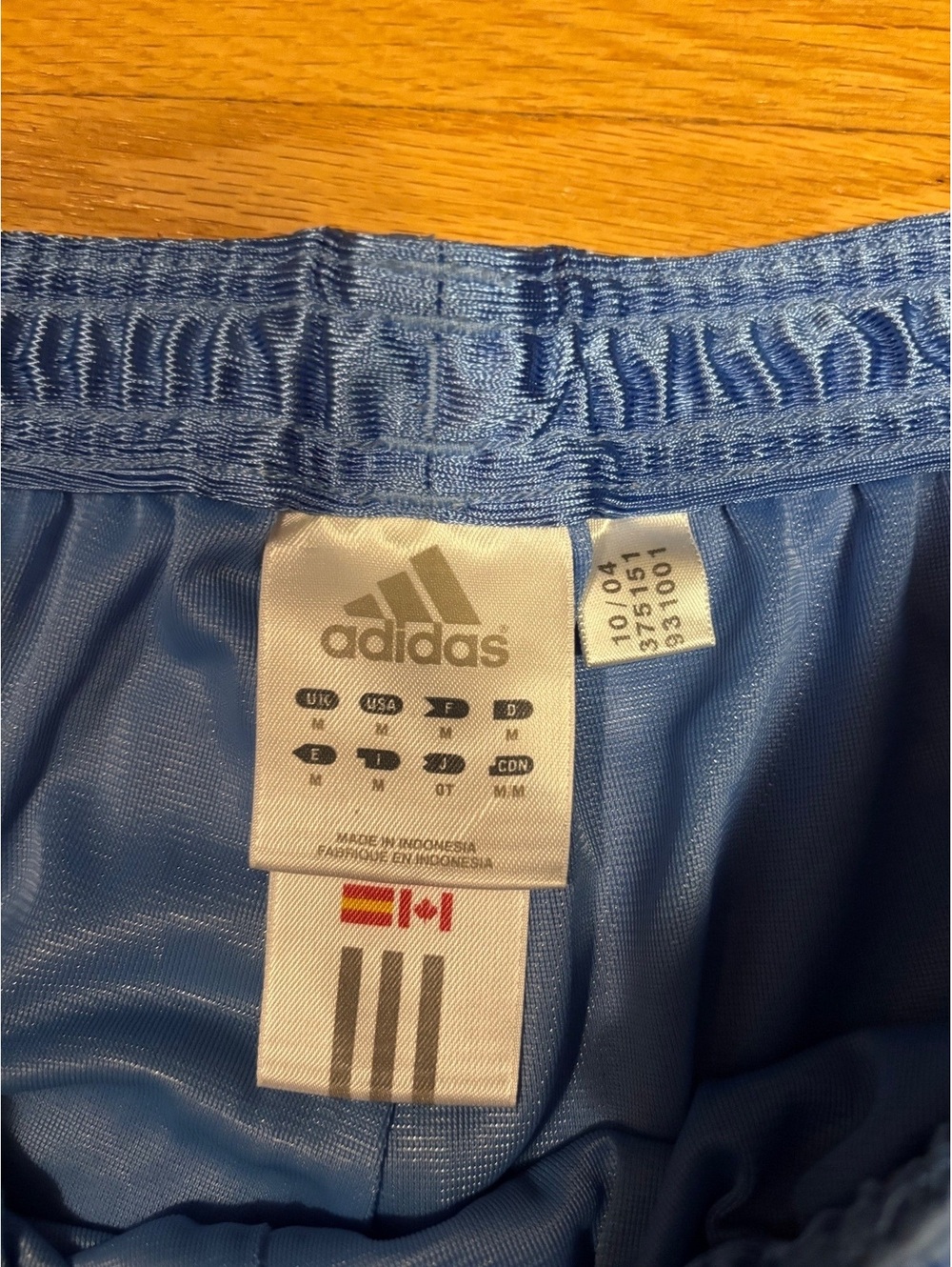Adidas Blue Athletic Track Pants with White Stripes, Size M - Picture 2 of 6